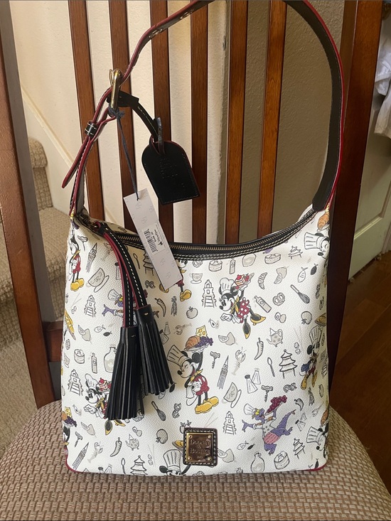 Dooney & Bourke Handbags - Dooney & Bourke White Disney Sketch Shoulder Hobo with Tassels